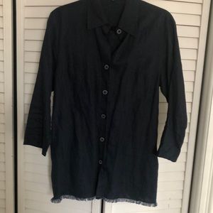 Navy linen blouse